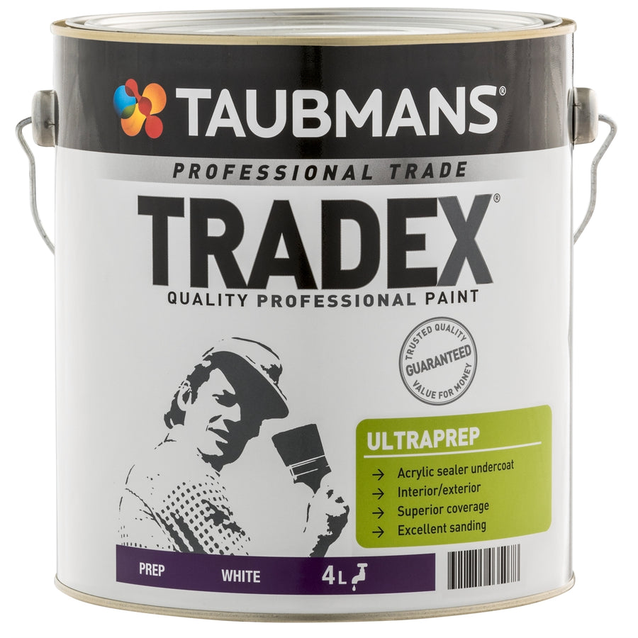 Taubmans Tradex Ultra Prep 4L White Undercoat - Water Based Sealer, Interior & Exterior