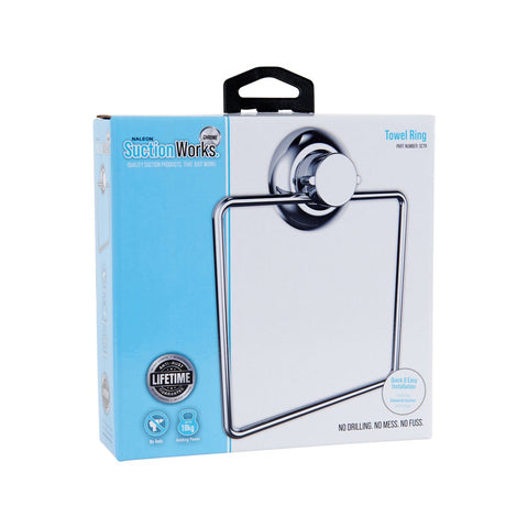 Naleon Chrome Suction Works Towel Ring - 165mm x 210mm - Durable & Relocatable - SuperSaverAU - view 3