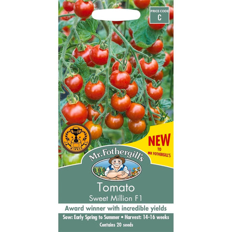 Mr Fothergill's Tomato Sweet Million F1 Seeds - 0.1kg - High Yield - Resistant - SuperSaverAU - view 1