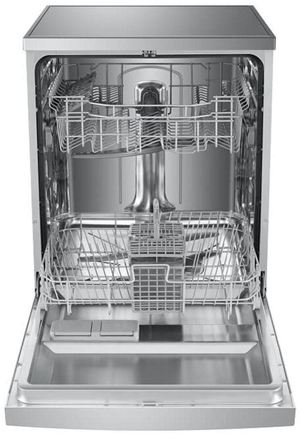 Haier 60cm Freestanding Auto Wash Dishwasher - 13 Place Settings - Silver - Soft Touch Controls - HDW13V1S1