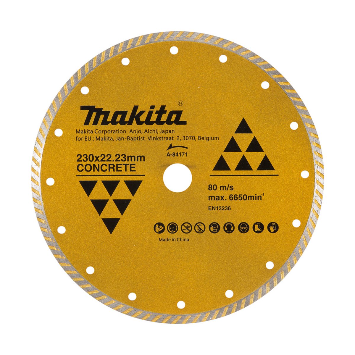 Makita 230mm Diamond Blade Turbo Rim A-84171 - Dry Cutting - Cost-Effective - SuperSaverAU - view 1