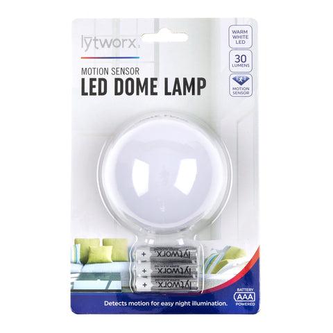 Lytworx Battery Operated Warm White LED Motion Sensor Dome Lamp 60987