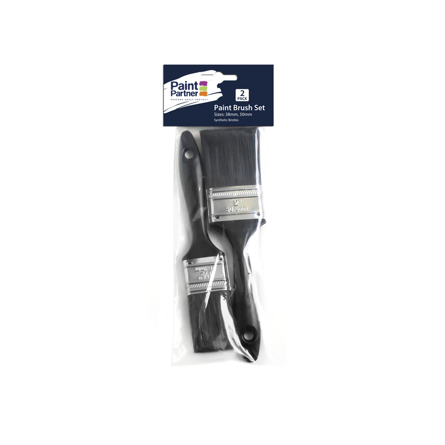 Paint Partner 38mm 50mm 2 Piece Paint Brush Set - Synthetic - Economical - SuperSaverAU - view 1