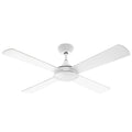 Arlec 130cm White Boston II 4 Blade Ceiling Fan - Remote, 6 Speed, 25W DC, DCF5241