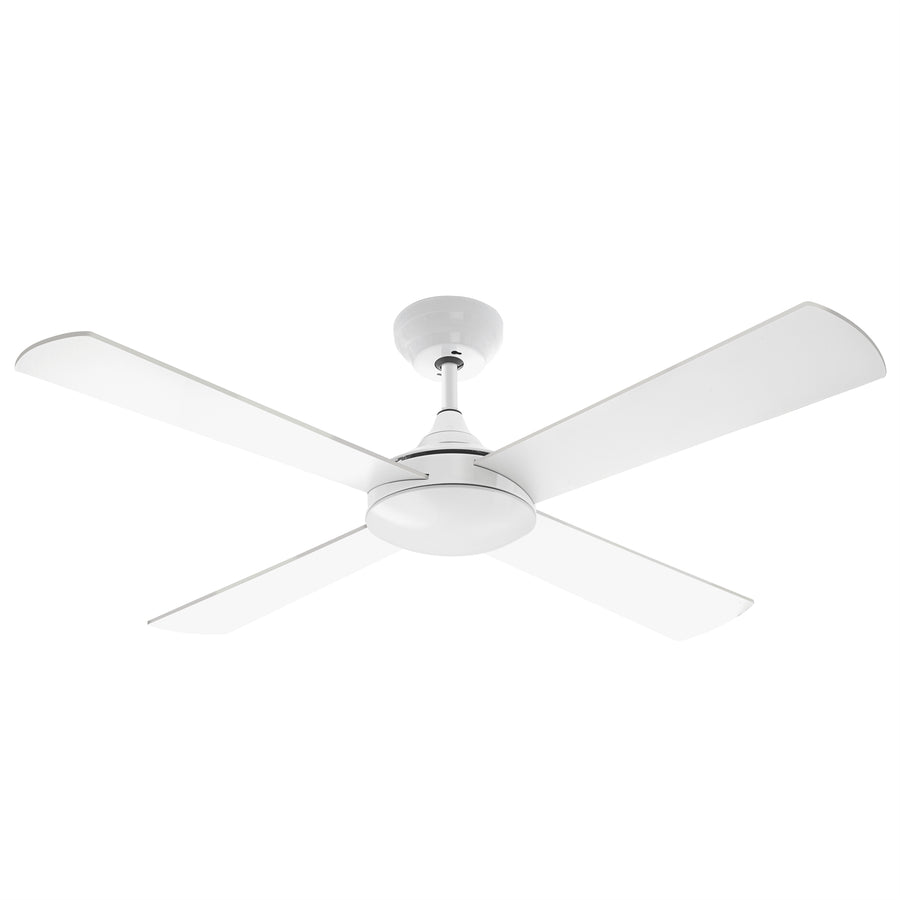 Arlec 130cm White Boston II 4 Blade Ceiling Fan - Remote, 6 Speed, 25W DC, DCF5241
