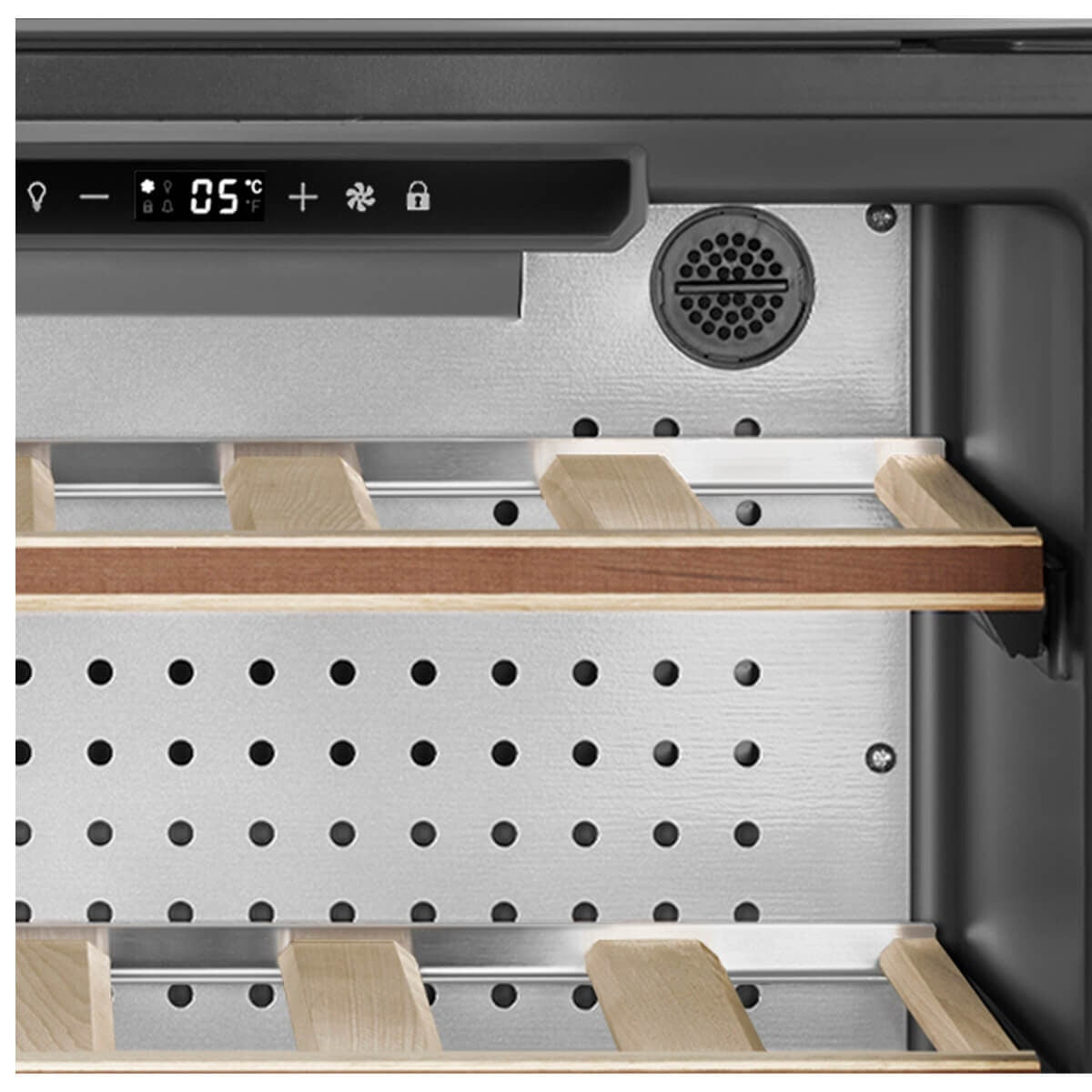 Smeg Linea 20 Bottle Compact Wine Cellar - Black, Built In, UV Resistant Glass, E-Motion Opening - CVI120B3E