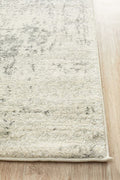 Rug Culture Evoke Medium White Silver Runner Rug 300X80CM - Power Loomed Polypropylene - EVO-253-WSIL-300X80