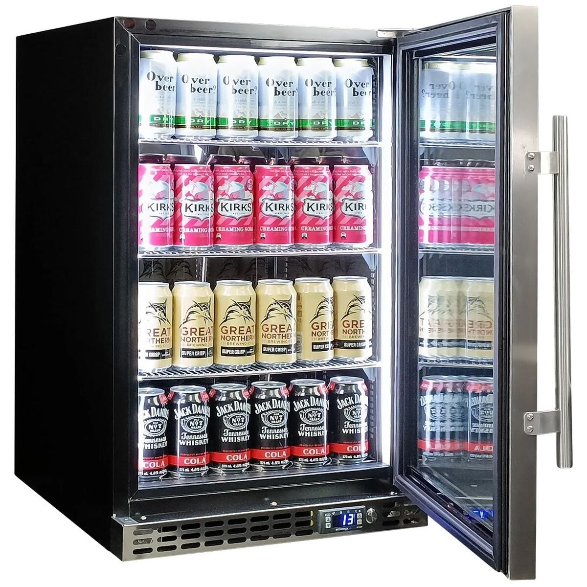 Schmick 105L Under Bench Bar Fridge - Stainless Steel, Lockable Reversible Door, Quiet 43dB - SK116SD