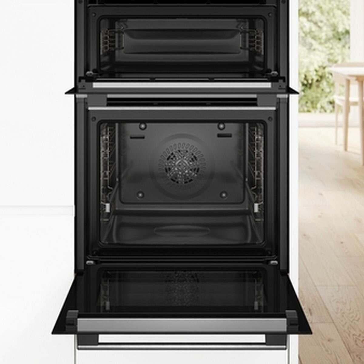 Bosch 60cm Series 6 Built-In Double Oven - 105L Stainless Steel - Pyrolytic and 3D HotAir - MBG578FS3A
