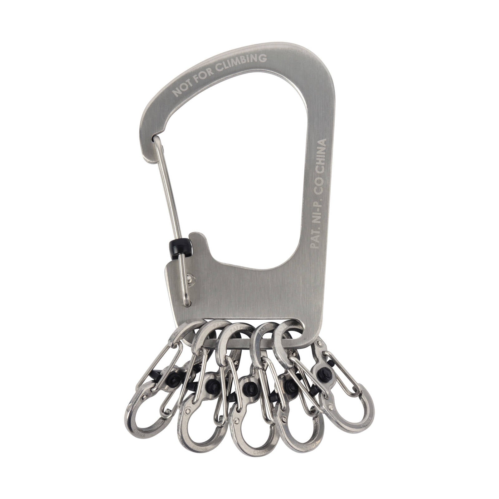 Nite Ize Slide Lock S-Biner KeyRack, 110 x 52mm, Stainless Steel with 5 MicroLocks