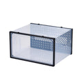 12 Clear Shoe Storage Boxes, Stackable - Black