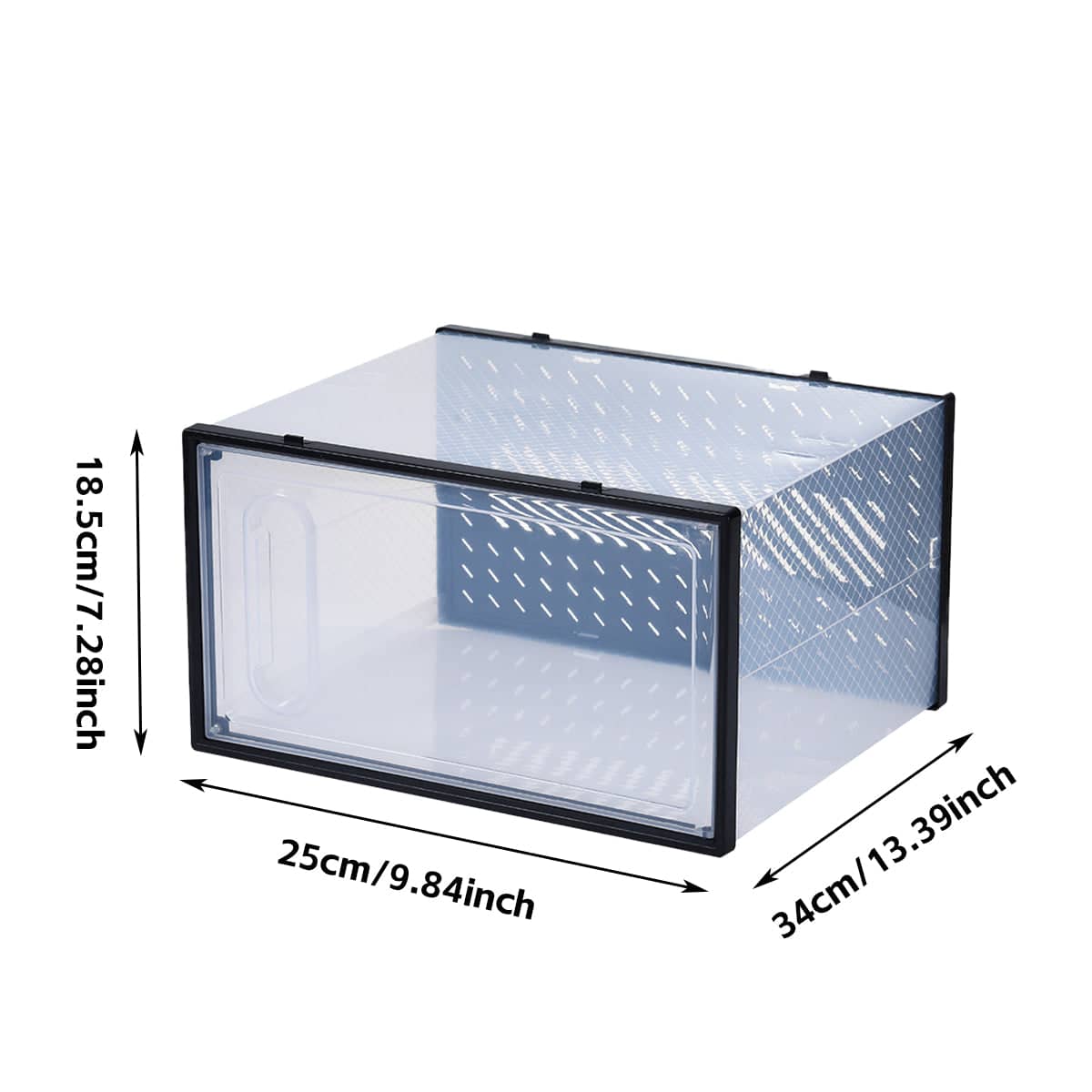 12 Clear Shoe Storage Boxes, Stackable - White - view 4