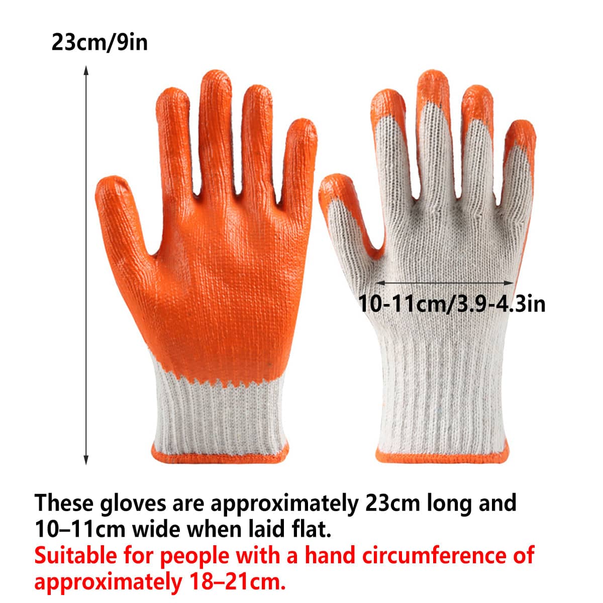 12 Pairs Latex Coated Work Gloves Anti Slip Grip for Warehouse and Garden Labour - view 3