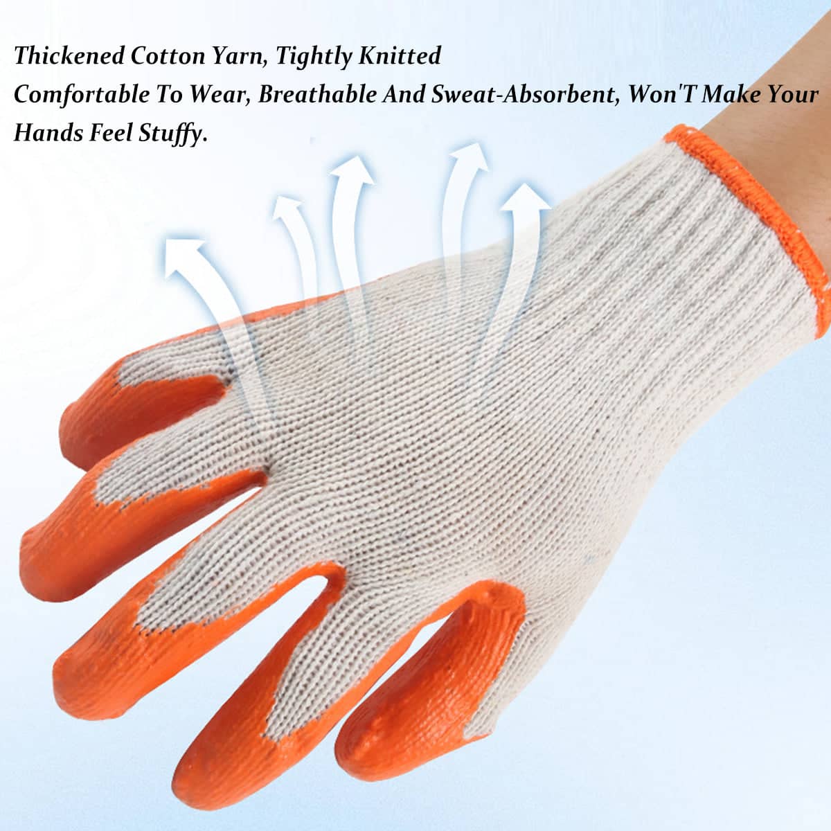 12 Pairs Latex Coated Work Gloves Anti Slip Grip for Warehouse and Garden Labour - view 5