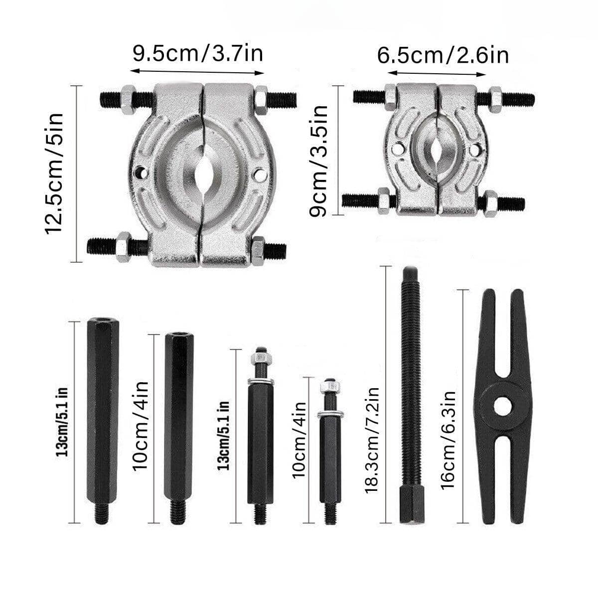12 Piece Bearing Separator and Puller Set for Gears, Pulleys and Bearings with Carrying Case - view 4