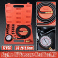 12 Piece Engine Oil Pressure Test Gauge Kit with Adaptors and Hose - Diagnostic Tool Set