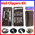 12-Piece Manicure and Pedicure Kit with Stainless Steel Nail Clippers and Case