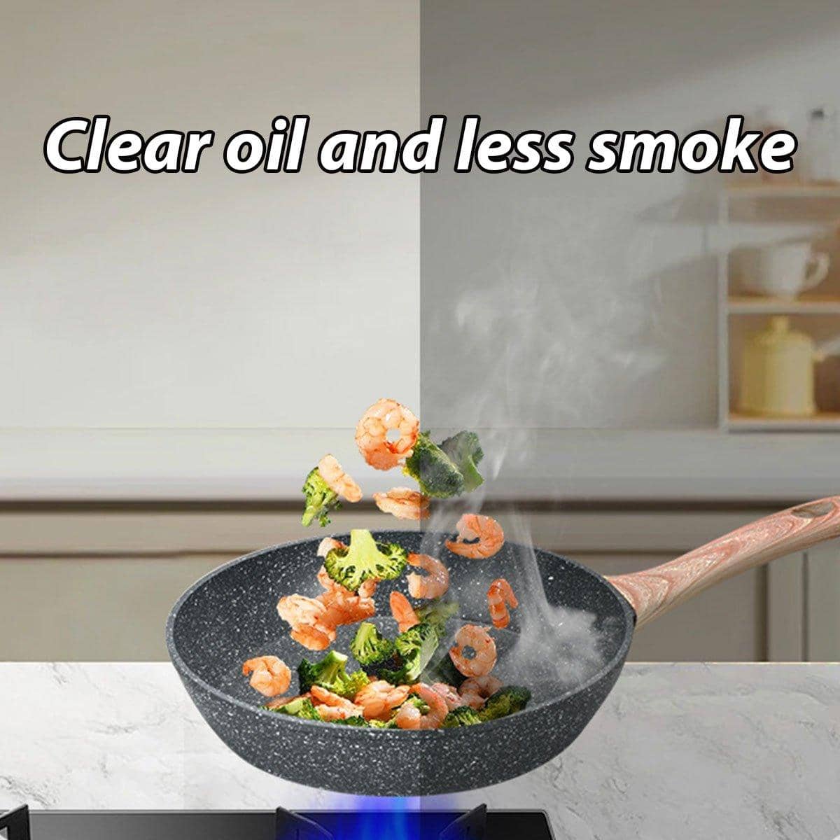 12-Piece Nonstick Stone Coated Cookware Set with Frying Pans, Steamer and Soup Pot - view 4