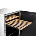 Artusi 127L dual zone outdoor beverage chiller - beech wood shelves, inverter compressor - AOFDZ127X