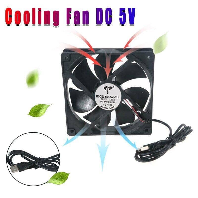 120mm Silent USB Cooling Fan for Computer Case, Pack of 2