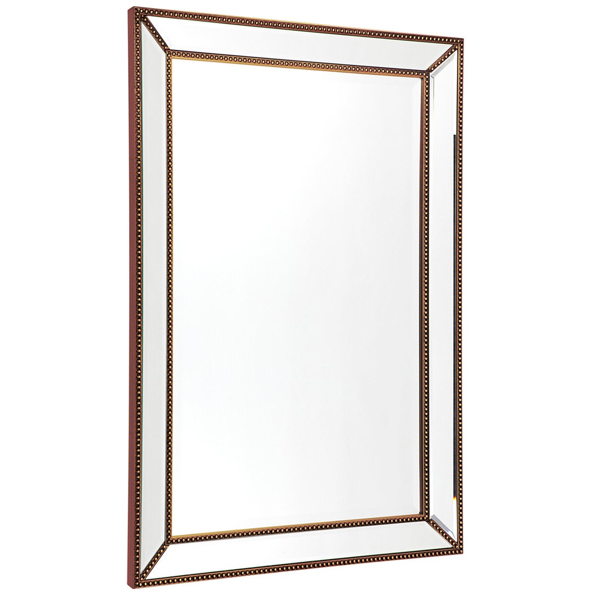 Cafe Lighting and Living Antique Gold Zeta Bevelled Wall Mirror Beaded Trim — image 2