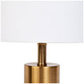 Cafe Lighting and Living Lane White Bedside Lamp Linen Drum Shade Marble Base — image 2