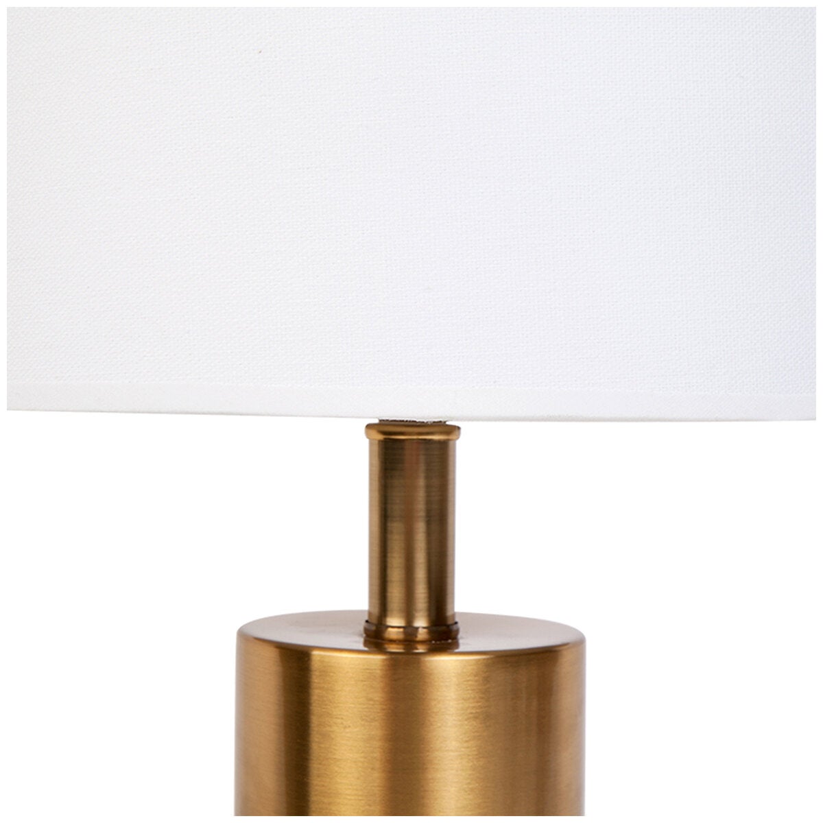 Cafe Lighting and Living Lane White Bedside Lamp Linen Drum Shade Marble Base — image 2