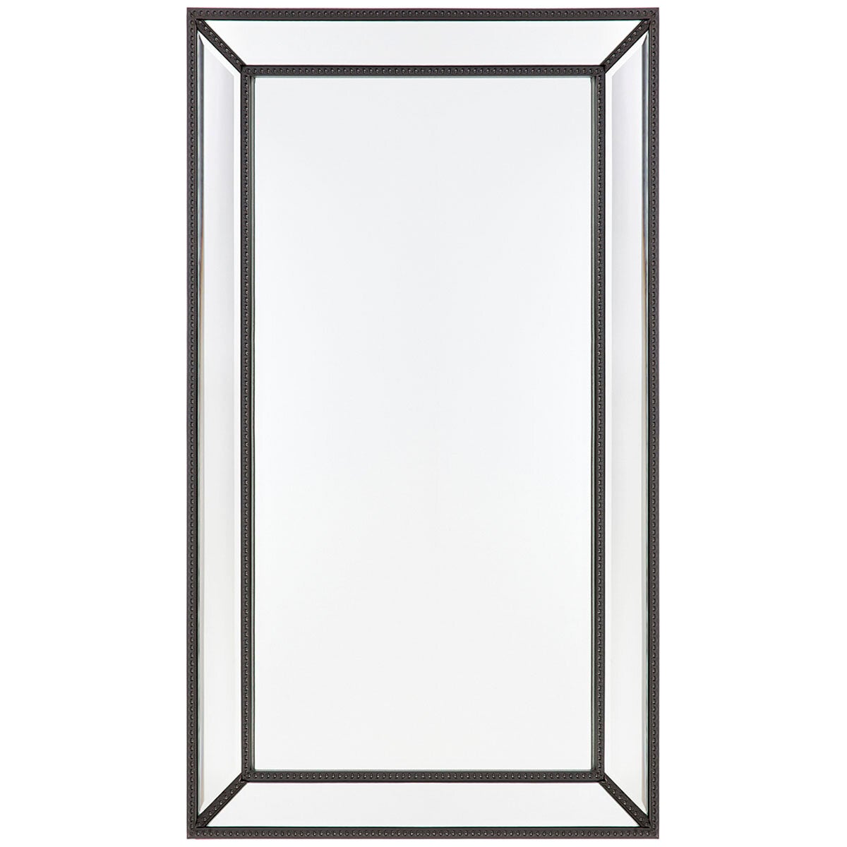 Cafe Lighting and Living Black Zeta Bevelled Wall Mirror Beaded Trim Frame
