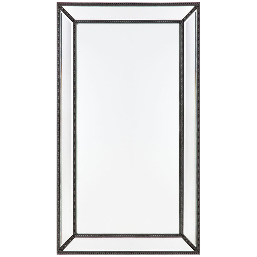 Cafe Lighting and Living Black Zeta Bevelled Wall Mirror Beaded Trim Frame