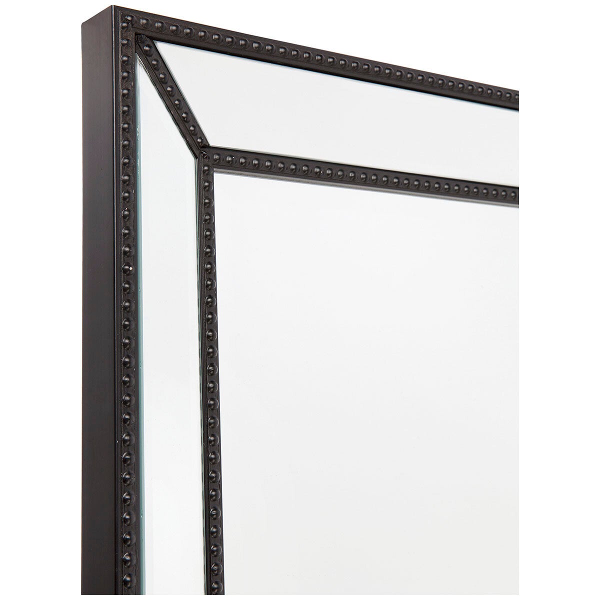 Cafe Lighting and Living Black Zeta Bevelled Wall Mirror Beaded Trim Frame — image 3