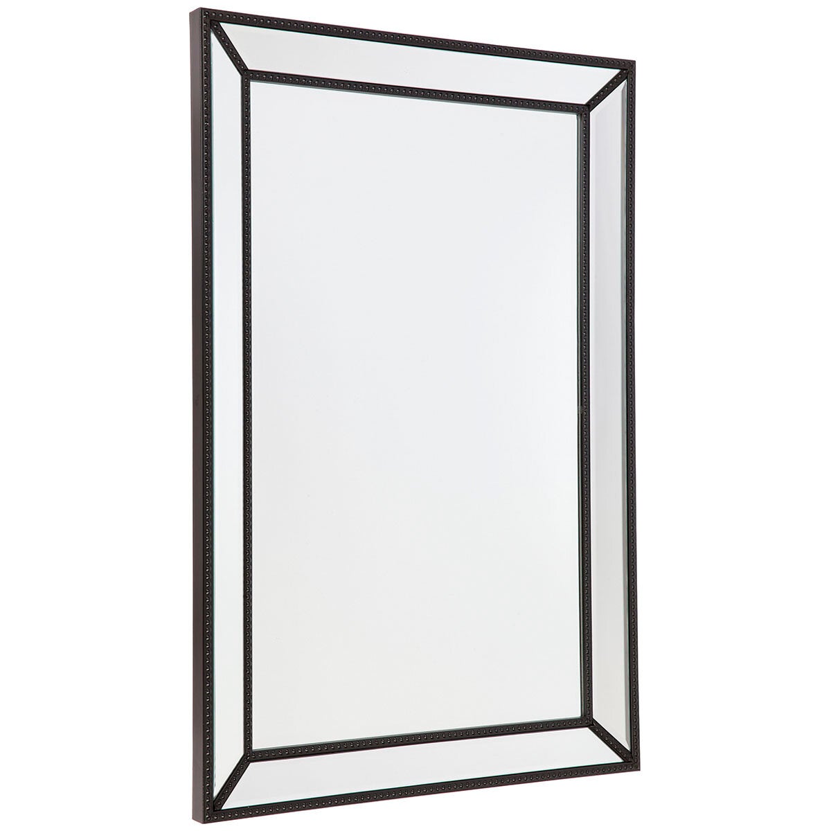 Cafe Lighting and Living Black Zeta Bevelled Wall Mirror Beaded Trim Frame — image 2