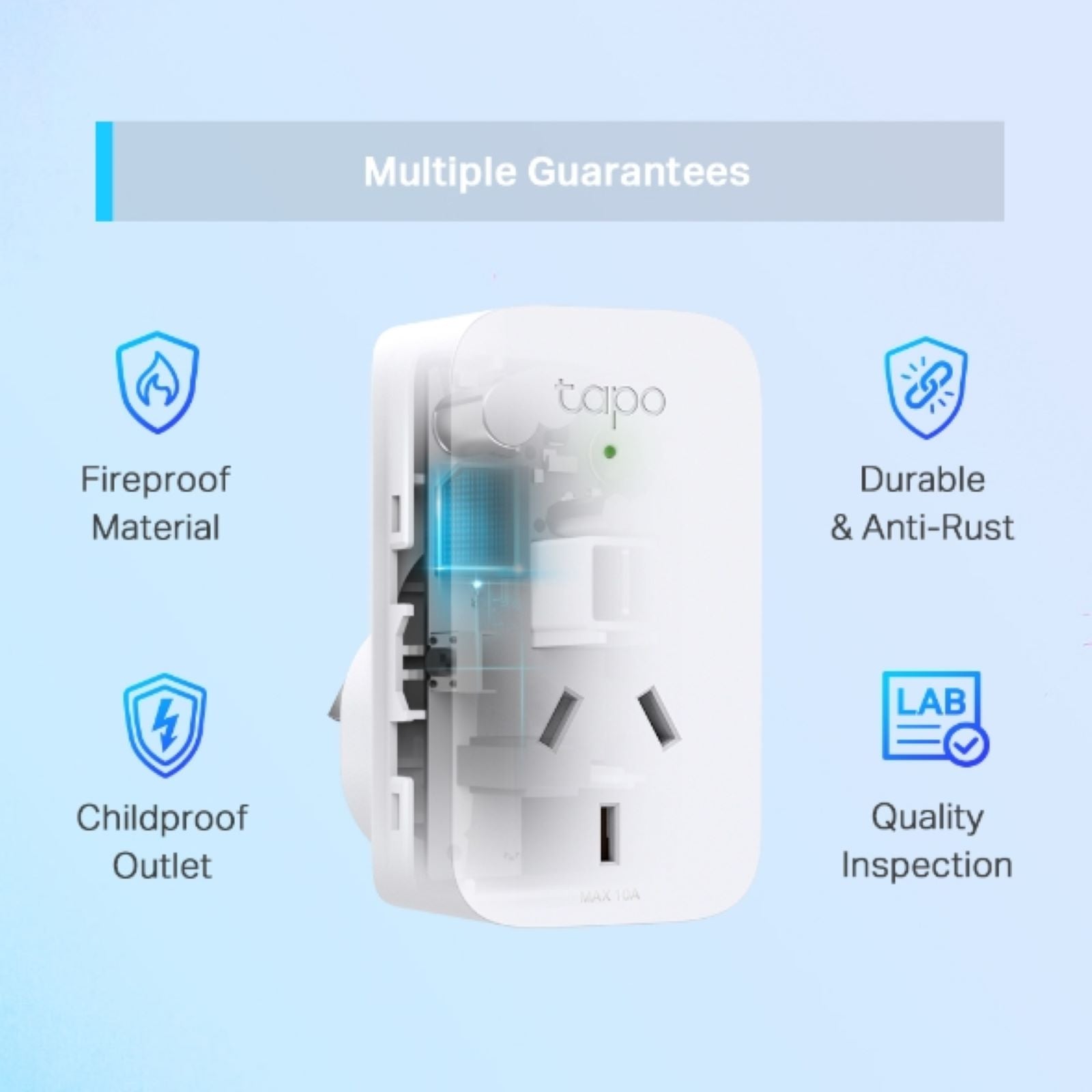 TP-Link Tapo Mini Wi-Fi Smart Plug With Energy Monitoring - 2 Pack, White