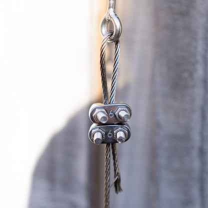 Taskmaster 6mm 316 Stainless Steel Wire Rope Grips 2 Pack - Durable - Anti-Corrosive