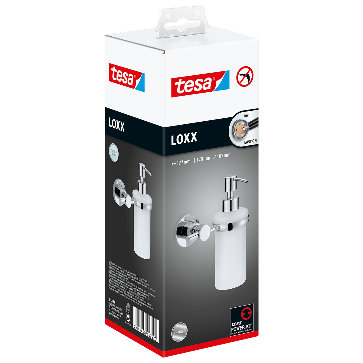 Tesa Loxx Soap Dispenser - Chrome Plated Metal - 127mm x 107mm x 170mm - SuperSaverAU - view 2