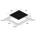 Glem Gas 60cm 3 zone induction cooktop - 10A plug, touch controls, individual timers - GLINDPS
