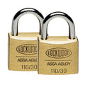 Lockwood 30mm Solid Brass 110 Series Padlocks 2 Pack Keyed Lock