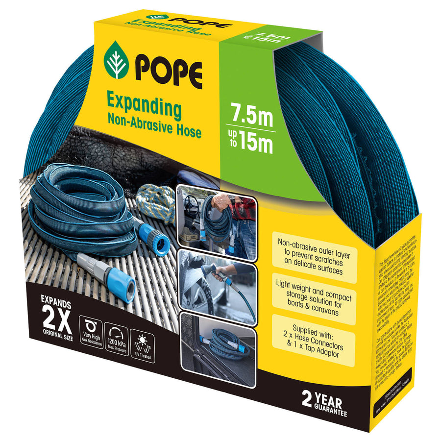 Pope 15m Expanding Non-Abrasive Garden Hose Kink Resistant 1200kPa