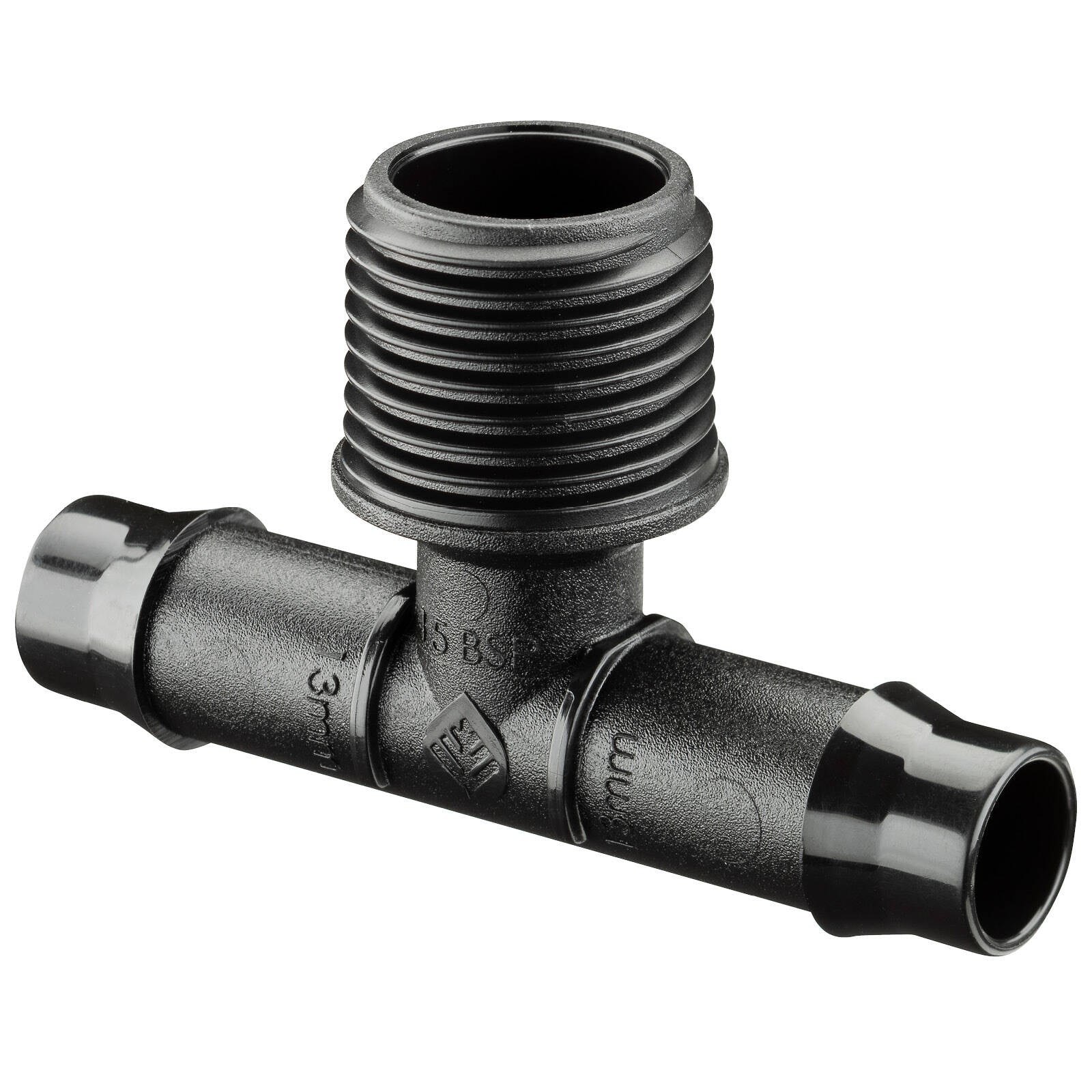 Pope 13 x 15mm Barbed Male Threaded Tee, Polypropylene, Micro Irrigation
