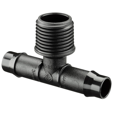 Pope 13 x 15mm Barbed Male Threaded Tee, Polypropylene, Micro Irrigation
