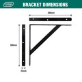 Carinya Black Heavy Duty Straight Stayed Bracket 300mm Steel Strength - SuperSaverAU - view 4