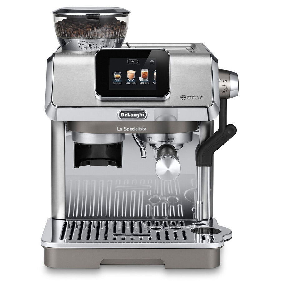DeLonghi La Specialista Touch Manual Coffee Machine - Silver - 3.5-Inch Touch Display and 10 Recipes - EC9455M