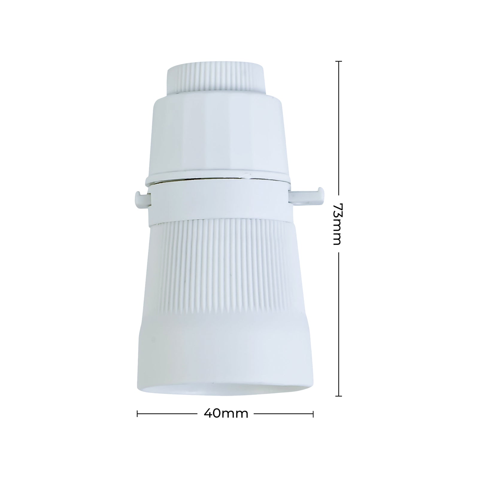 DETA White Push Bar Switch Lamp Holder B22 Bayonet Polyester 240V 6317B