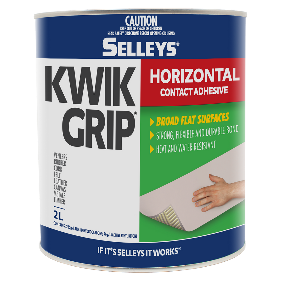 Selleys 2L Kwik Grip Horizontal Contact Adhesive - Solvent-Based - Heat Resistant - Instant Bond - SuperSaverAU - view 1