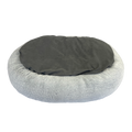 Art Bob Plush Donut Bed - 680 x 800mm - Grey - Two-Tone Faux Fur - Medium Pets - SuperSaverAU - view 5