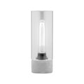 Verve Design Abel Table Lamp ATL738, Concrete Base with Glass Cylinder Shade, Inline Switch