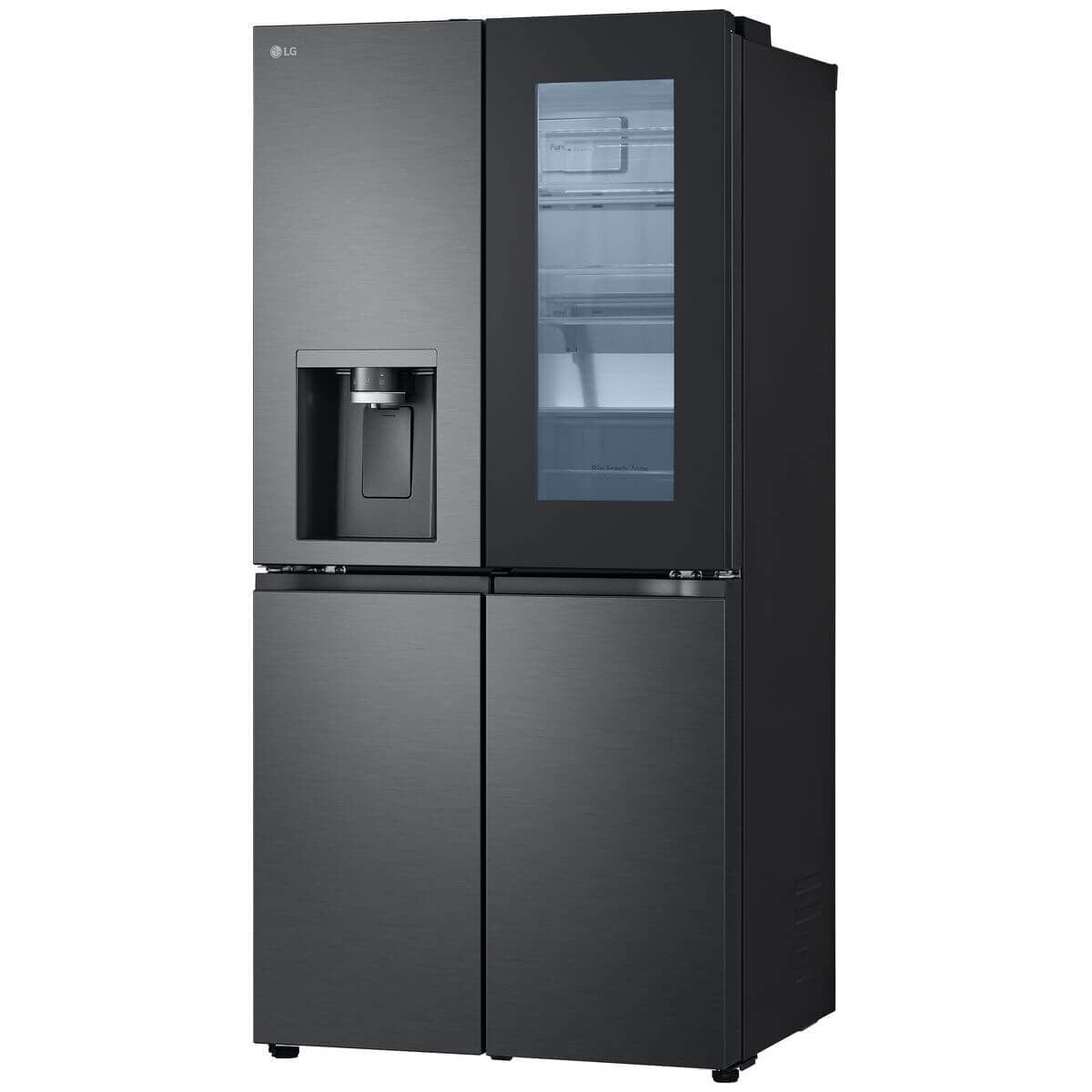 LG 508L InstaView Door-in-Door French Door Fridge - Ice and Water, Matte Black - GF-V500MBLC