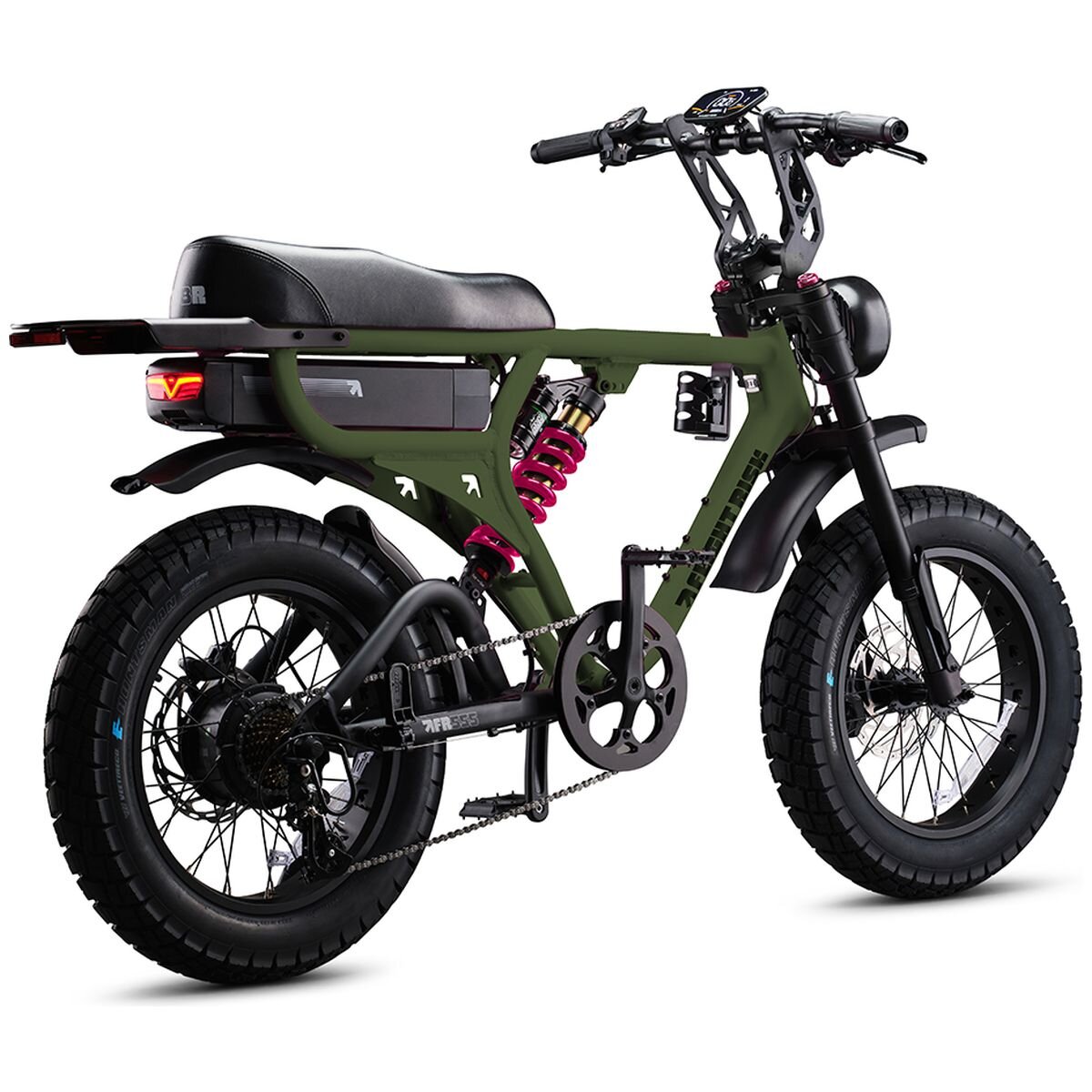 Flight Risk FR555 full-frame electric bike - 1000W motor, 52V 25Ah battery, Olive Green - FR-555OLIVE
