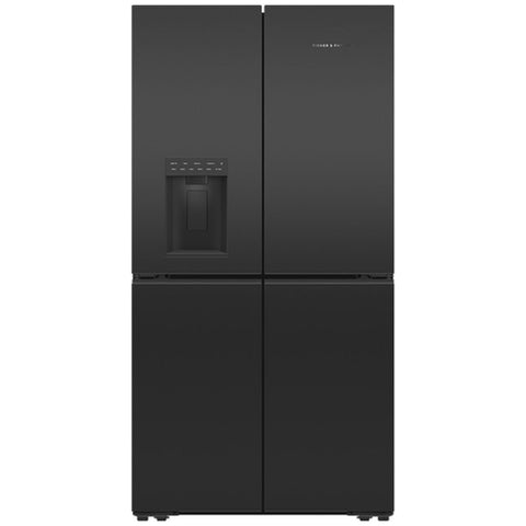 Fisher & Paykel 606L French Door Fridge - Black Stainless Steel - Ice and Water Dispenser - RF620QNTVD1