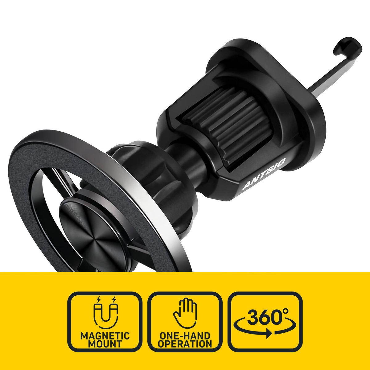 Antsig Black Magnetic Car Phone Holder Vent Mount
