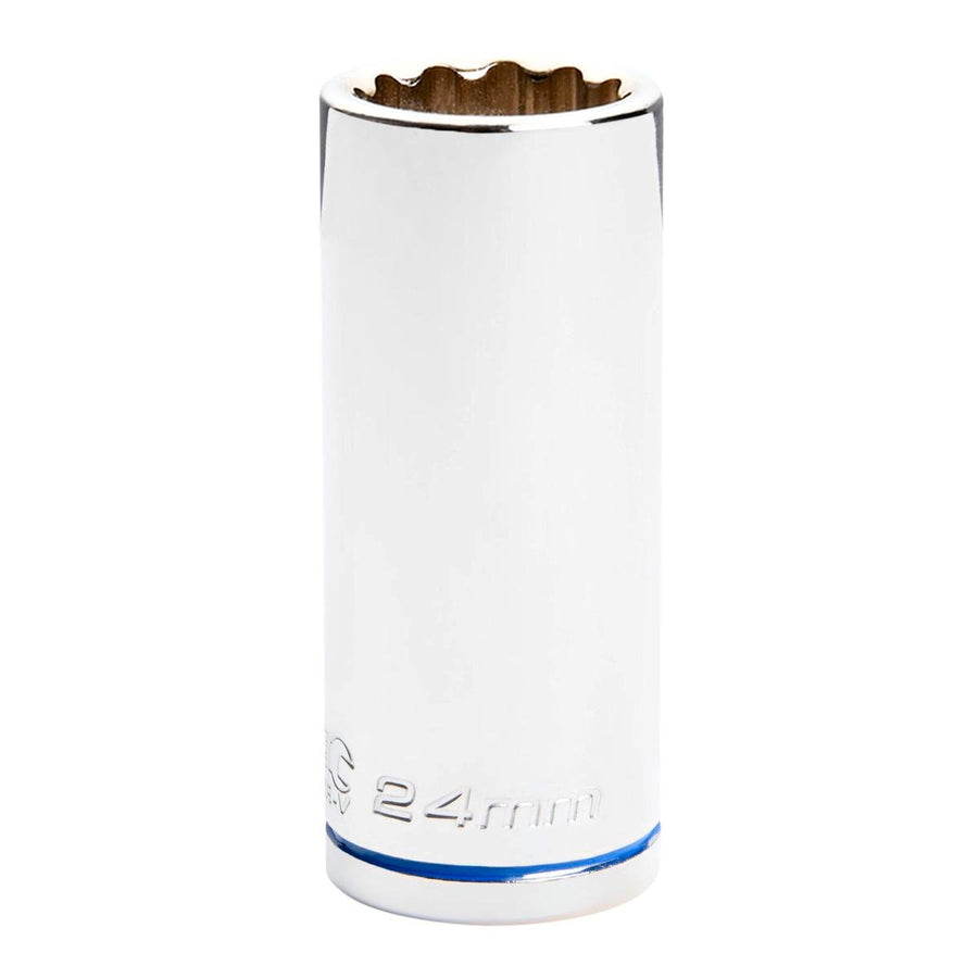 Kincrome 24mm 1/2 Drive Deep Socket - Chrome Vanadium Steel - Rust Resistant - SuperSaverAU - view 1